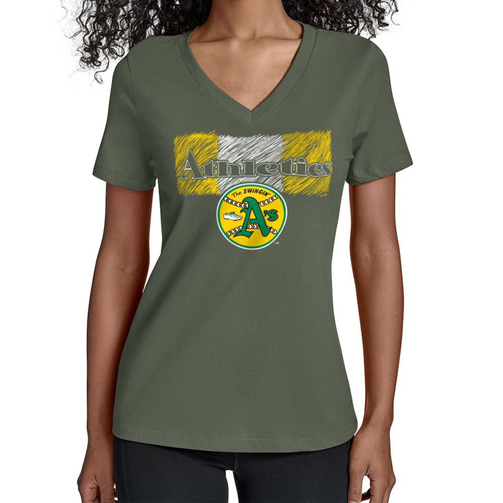 Athletics Starter Women's Team Color Shading V-Neck T-Shirt Discount
