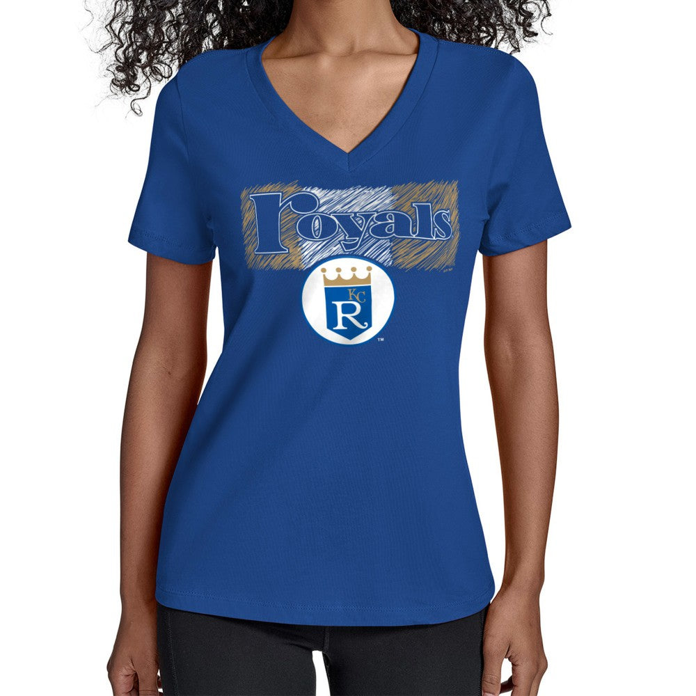 Kansas City Royals Starter Women's Team Color Shading V-Neck T-Shirt Online