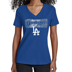 Los Angeles Dodgers Starter Women's Team Color Shading V-Neck T-Shirt Sale