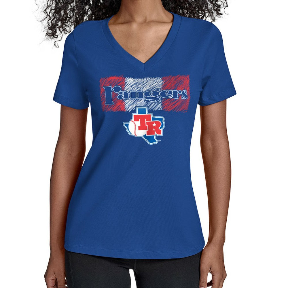 Texas Rangers Starter Women's Team Color Shading V-Neck T-Shirt for sale