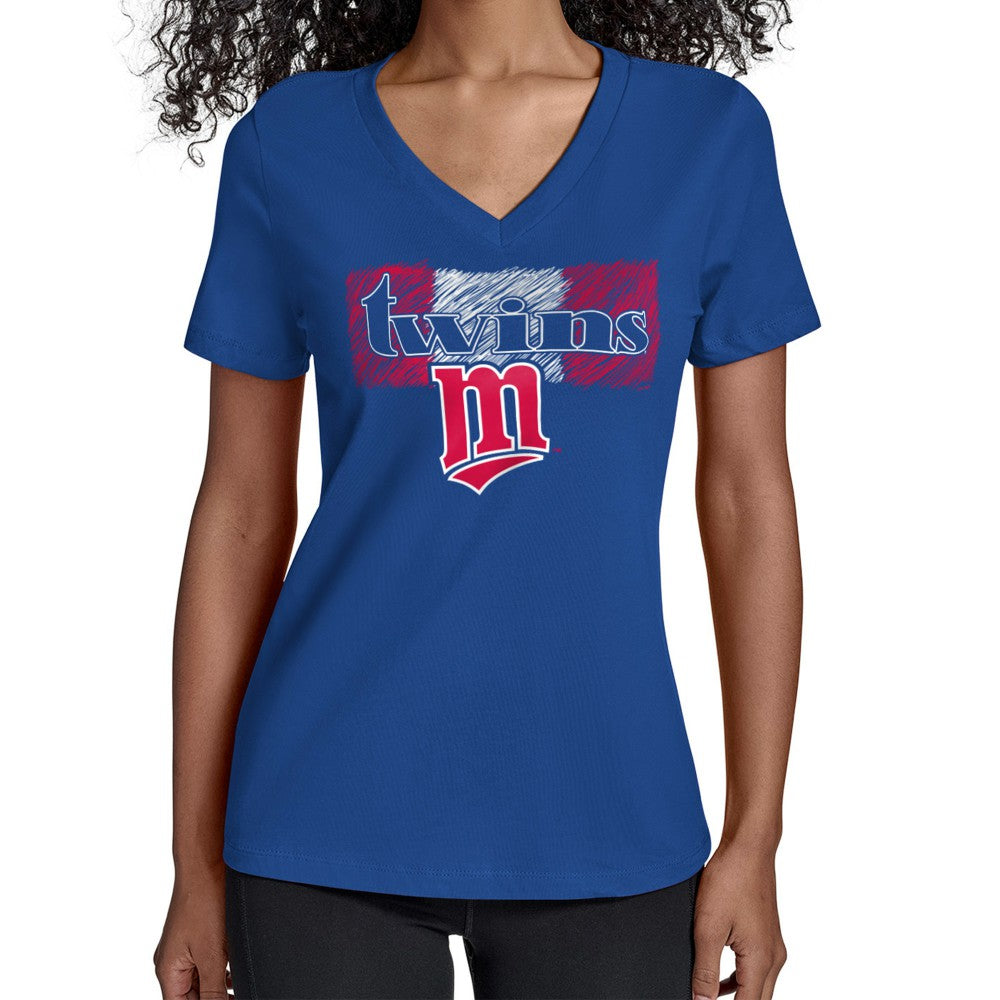 Minnesota Twins Starter Women's Team Color Shading V-Neck T-Shirt Near Me
