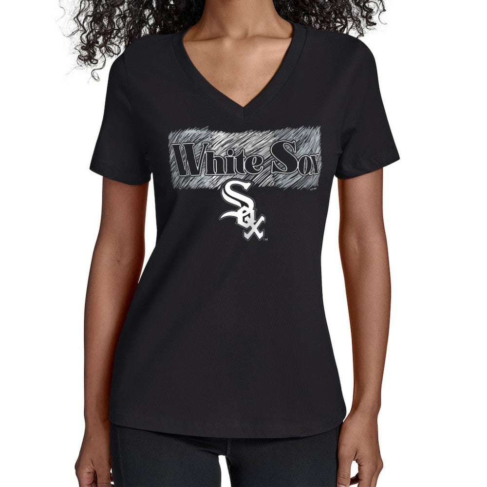 Chicago White Sox Starter Women's Team Color Shading V-Neck T-Shirt Discount