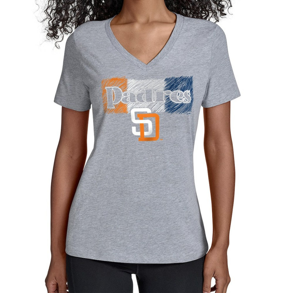 San Diego Padres Starter Women's Team Color Shading V-Neck T-Shirt for sale
