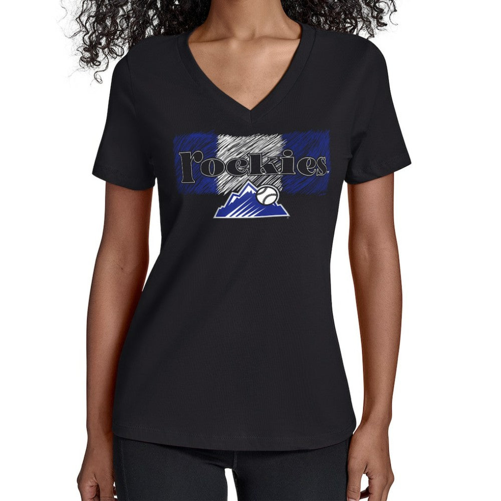 Colorado Rockies Starter Women's Team Color Shading V-Neck T-Shirt Near Me