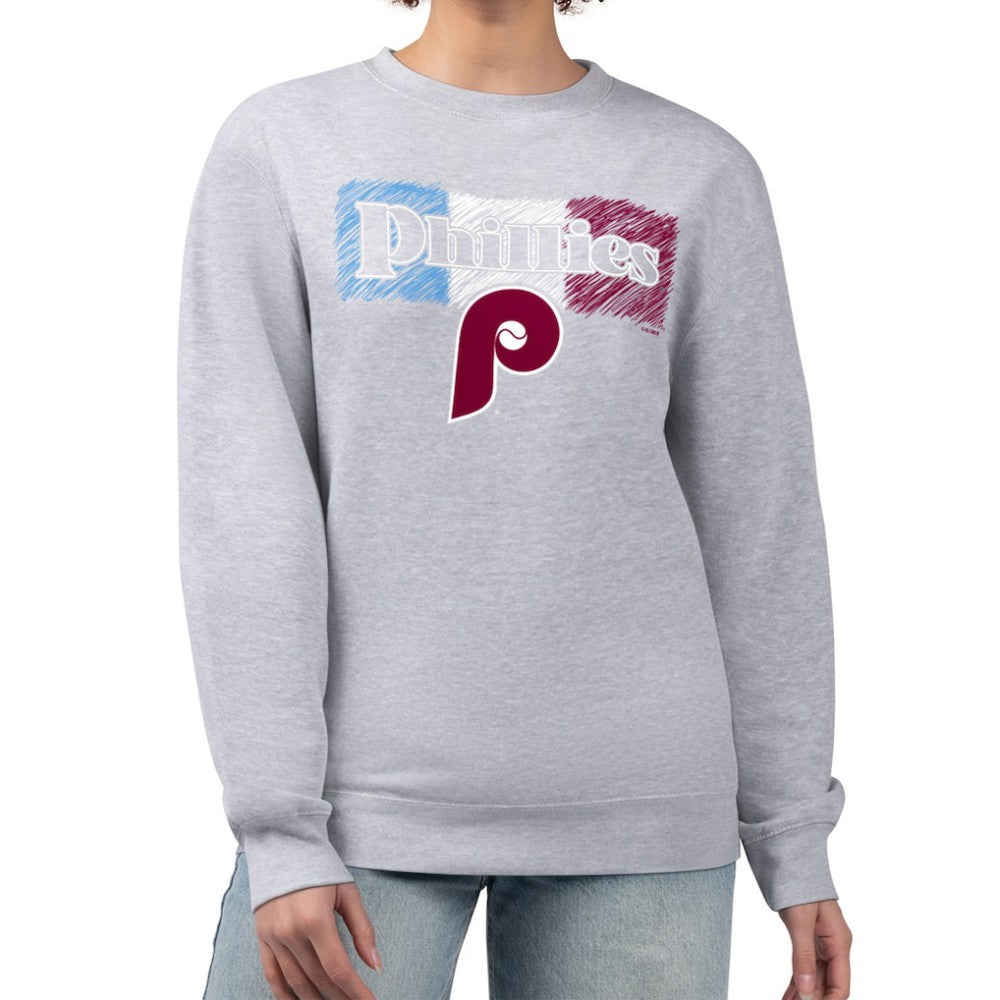 Philadelphia Phillies Starter Women's Team Color Shading Fleece Pullover Sweatshirt Discount