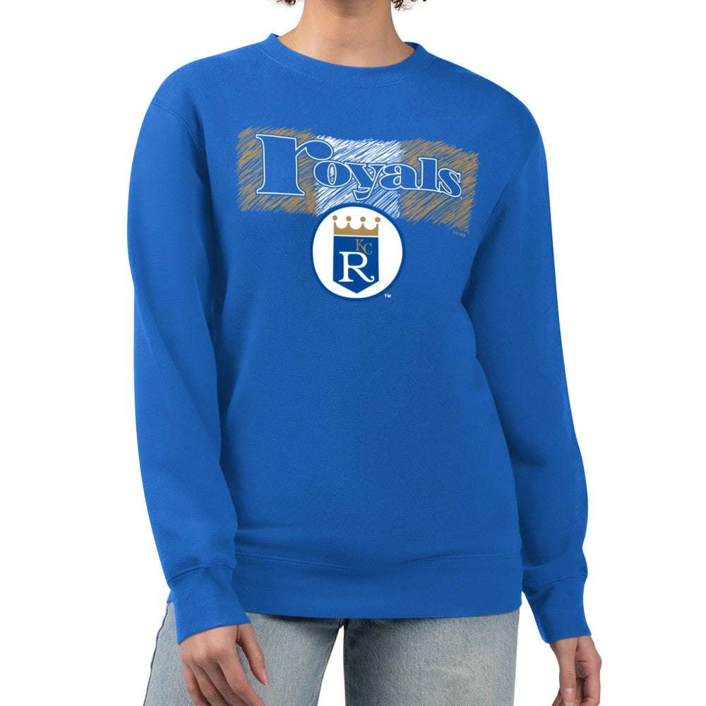 Kansas City Royals Starter Women's Team Color Shading Fleece Pullover Sweatshirt Discount