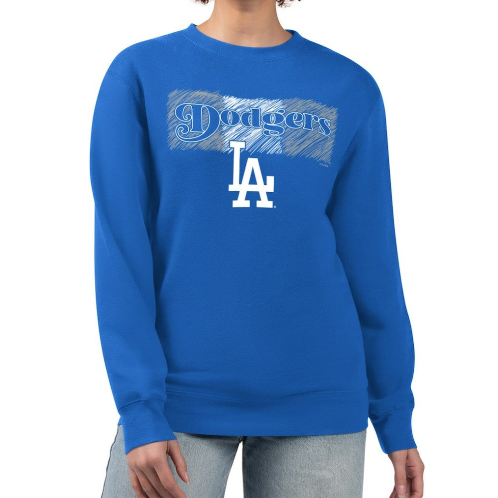 Los Angeles Dodgers Starter Women's Team Color Shading Fleece Pullover Sweatshirt Outlet
