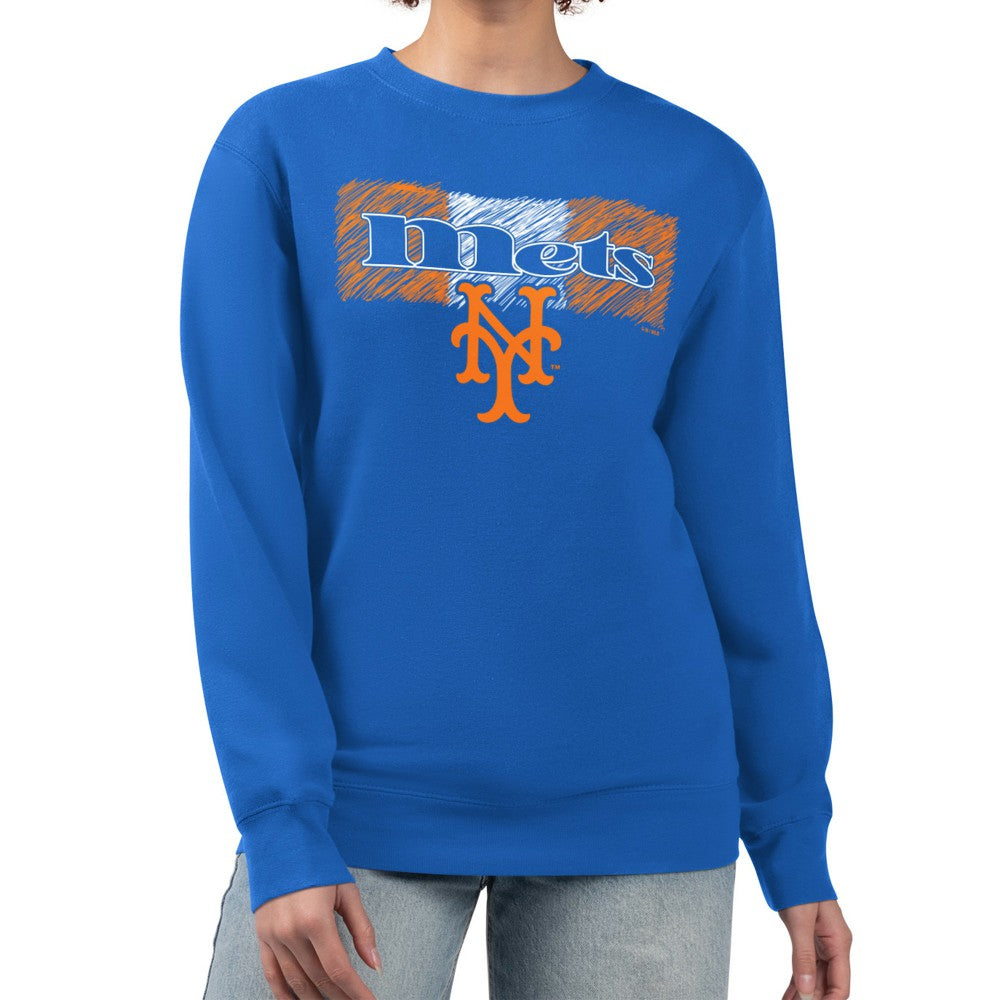 New York Mets Starter Women's Team Color Shading Fleece Pullover Sweatshirt Near Me
