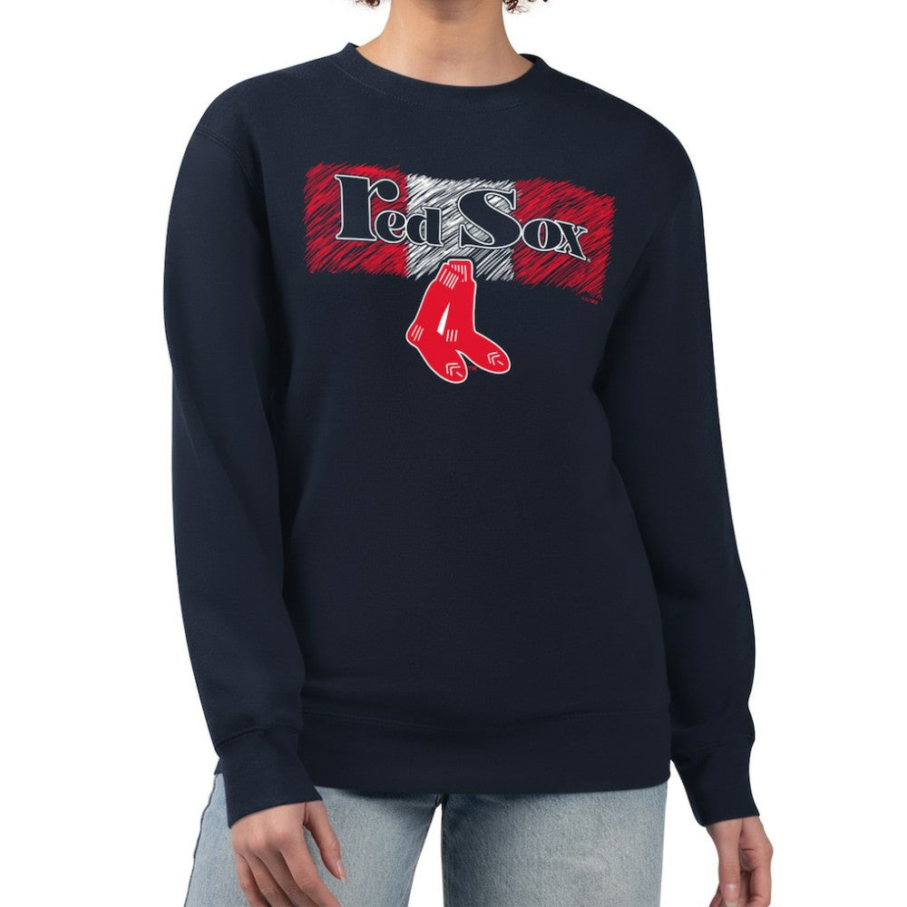 Boston Red Sox Starter Women's Team Color Shading Fleece Pullover Sweatshirt for sale