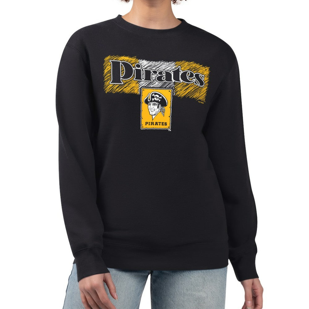 Pittsburgh Pirates Starter Women's Team Color Shading Fleece Pullover Sweatshirt Discount