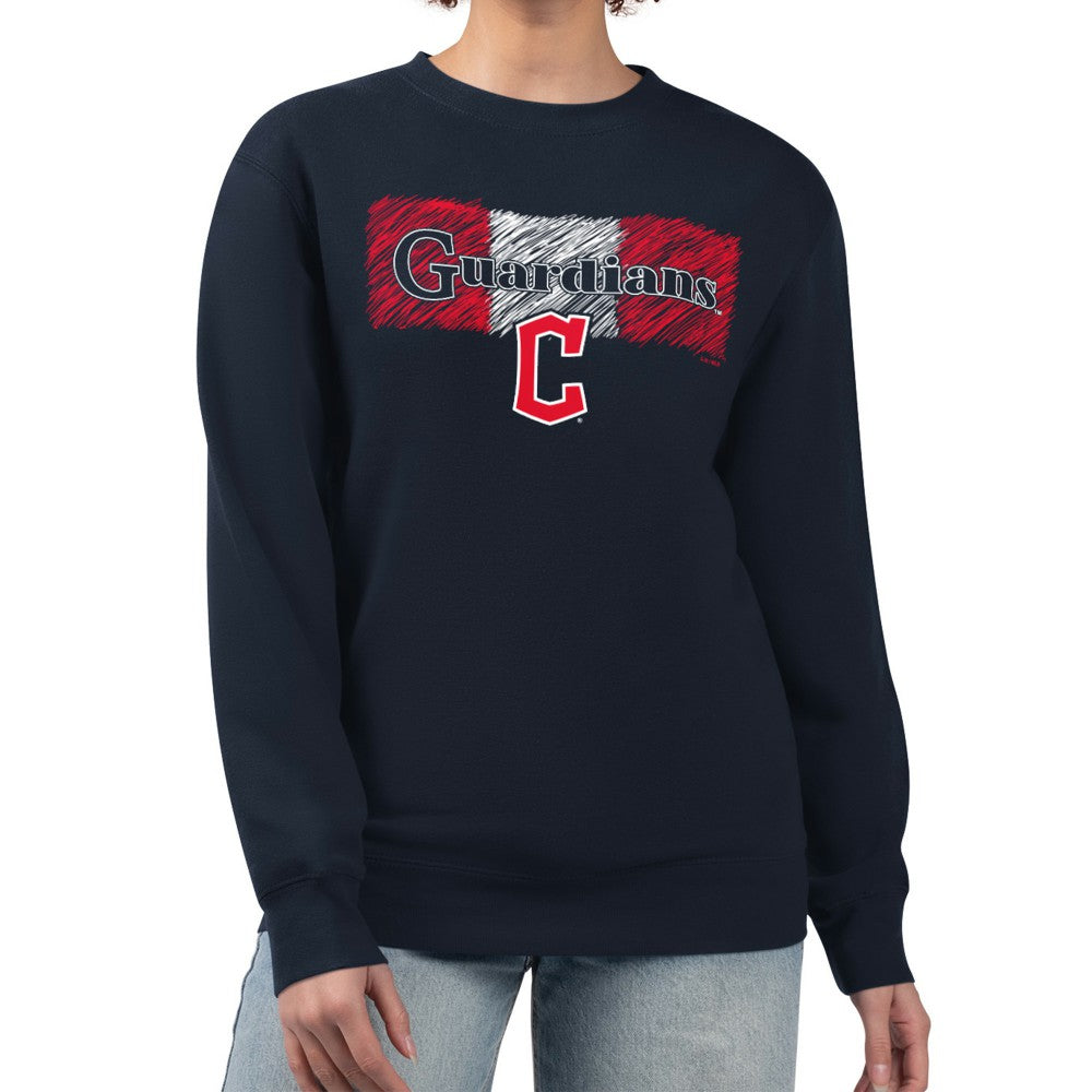 Cleveland Guardians Starter Women's Team Color Shading Fleece Pullover Sweatshirt for sale