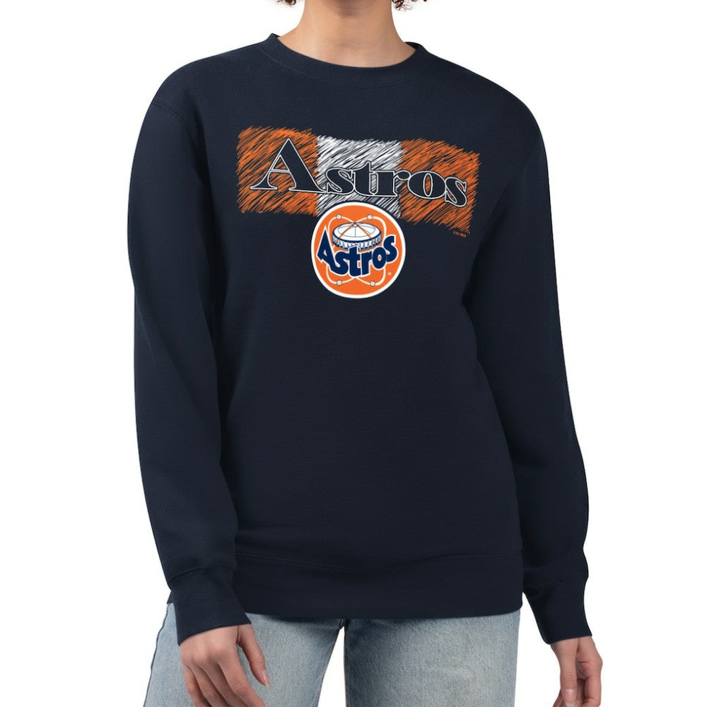 Houston Astros Starter Women's Team Color Shading Fleece Pullover Sweatshirt Sale
