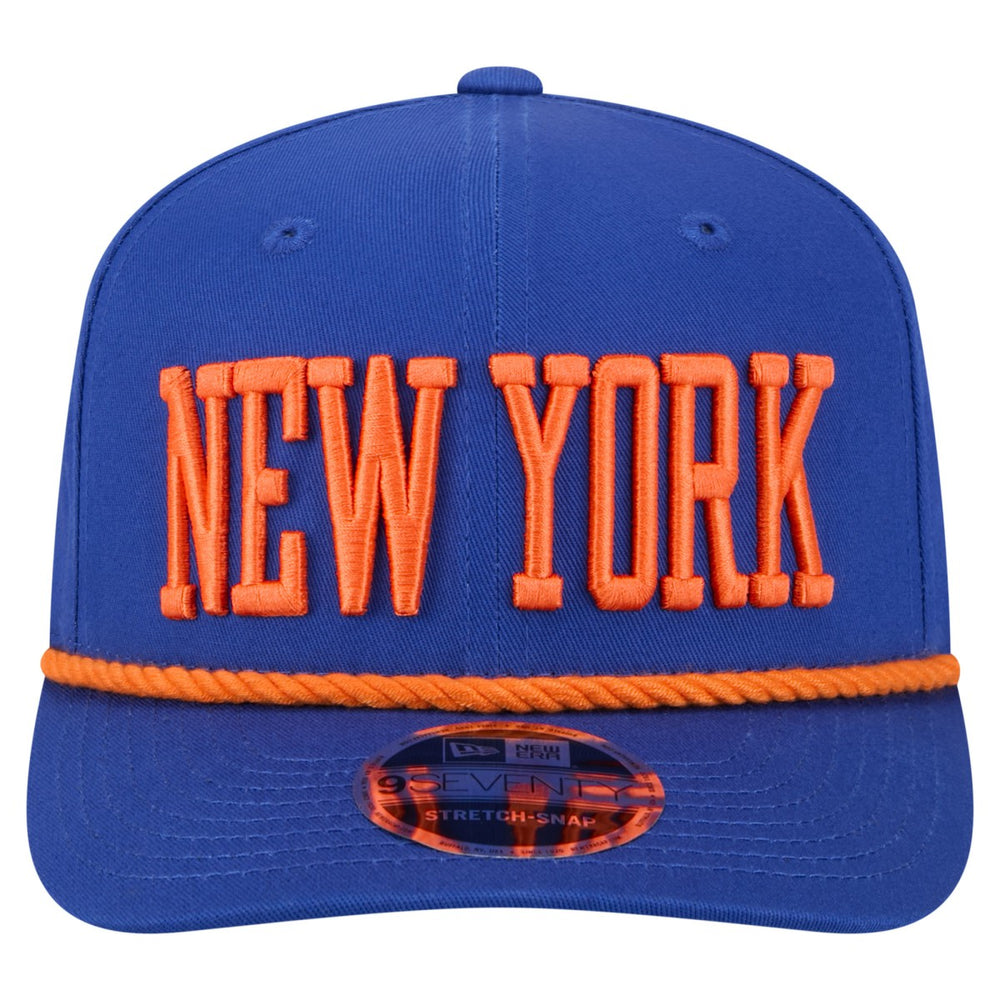 New Era New York Knicks Wordmark Rope 9SEVENTY Adjustable Hat Blue