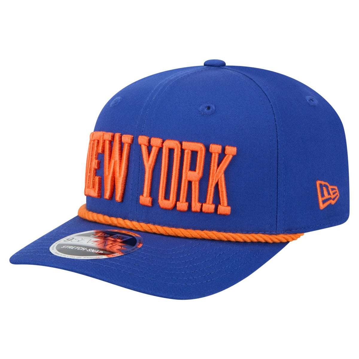 New Era New York Knicks Wordmark Rope 9SEVENTY Adjustable Hat Blue