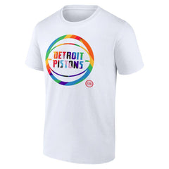 Detroit Pistons Team Logo Pride T-Shirt White