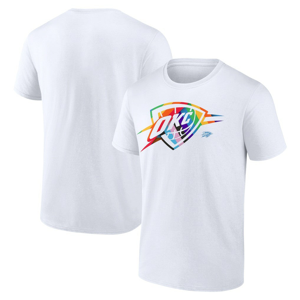 Oklahoma City Thunder Team Logo Pride T-Shirt White