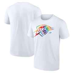 Oklahoma City Thunder Team Logo Pride T-Shirt White