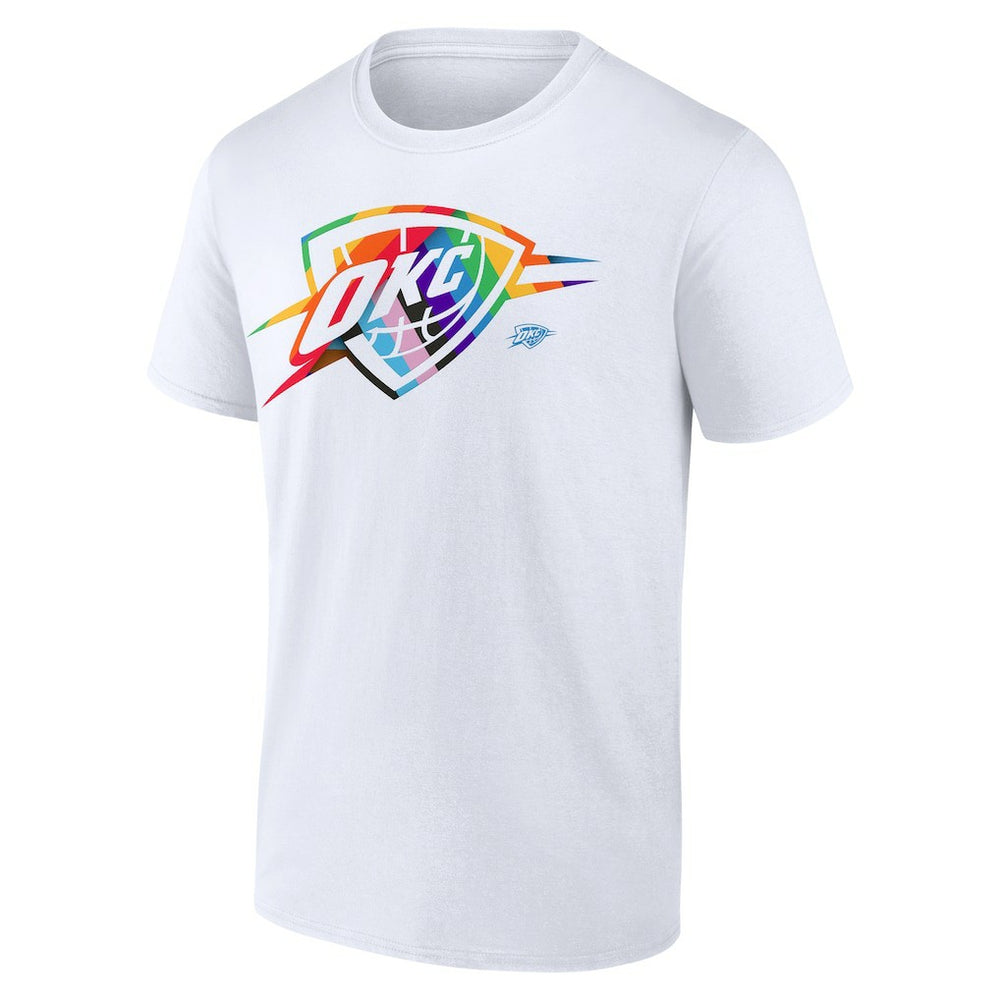Oklahoma City Thunder Team Logo Pride T-Shirt White