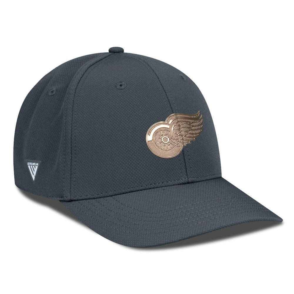 Detroit Red Wings Levelwear Rise Copper Insignia Flex Hat - Charcoal | NHL Lifestyle