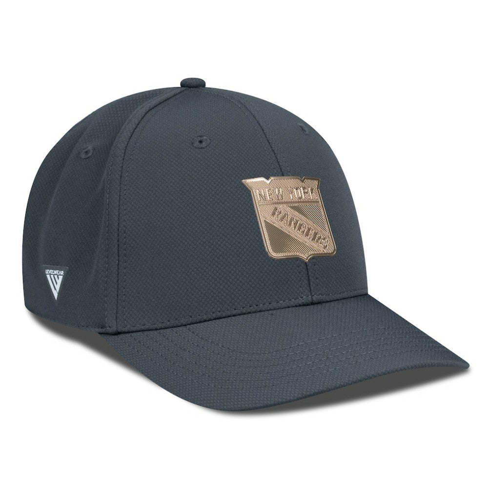 New York Rangers Levelwear Rise Copper Insignia Flex Hat - Charcoal | NHL Lifestyle