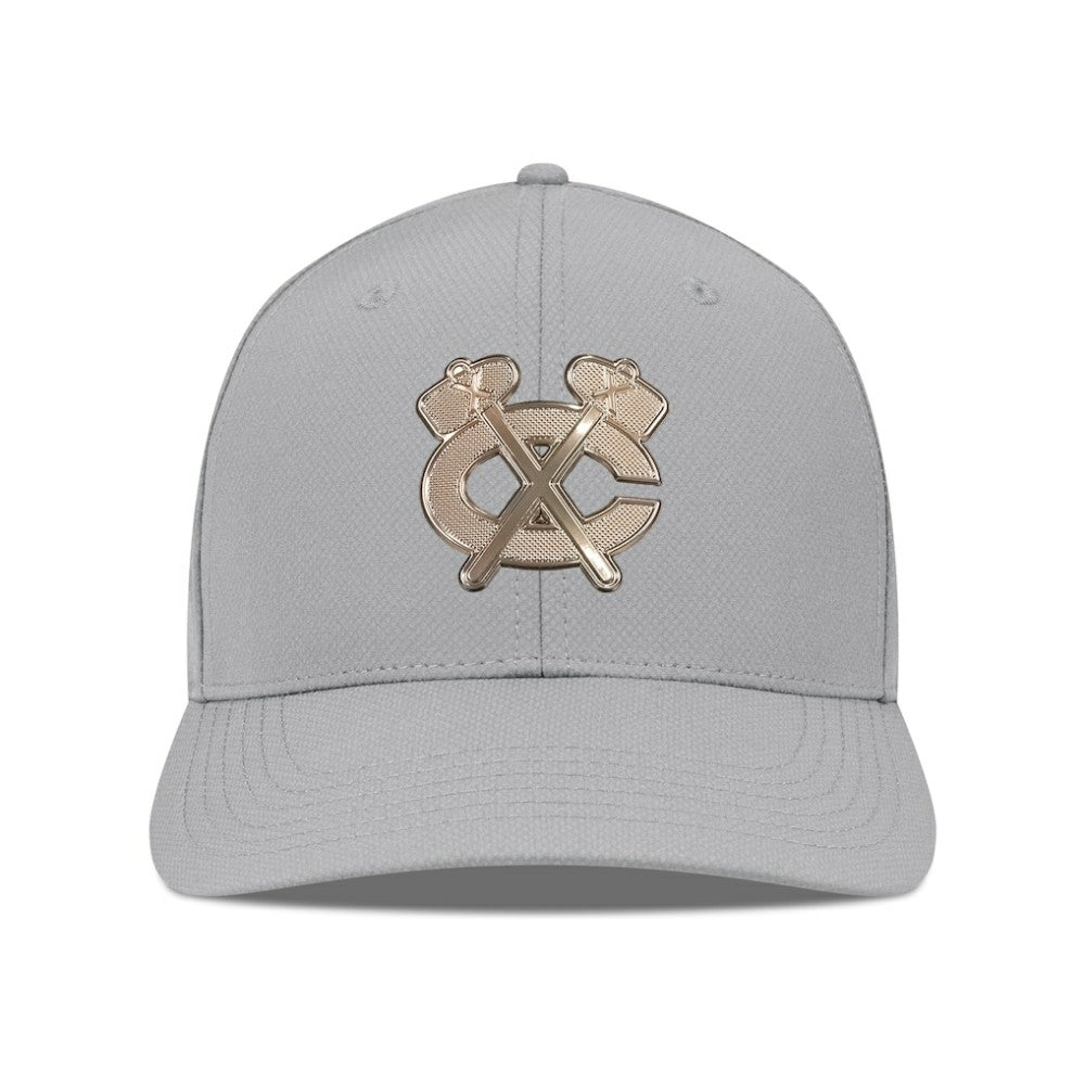 Chicago Blackhawks Levelwear Rise Copper Insignia Flex Hat - Gray | NHL Lifestyle