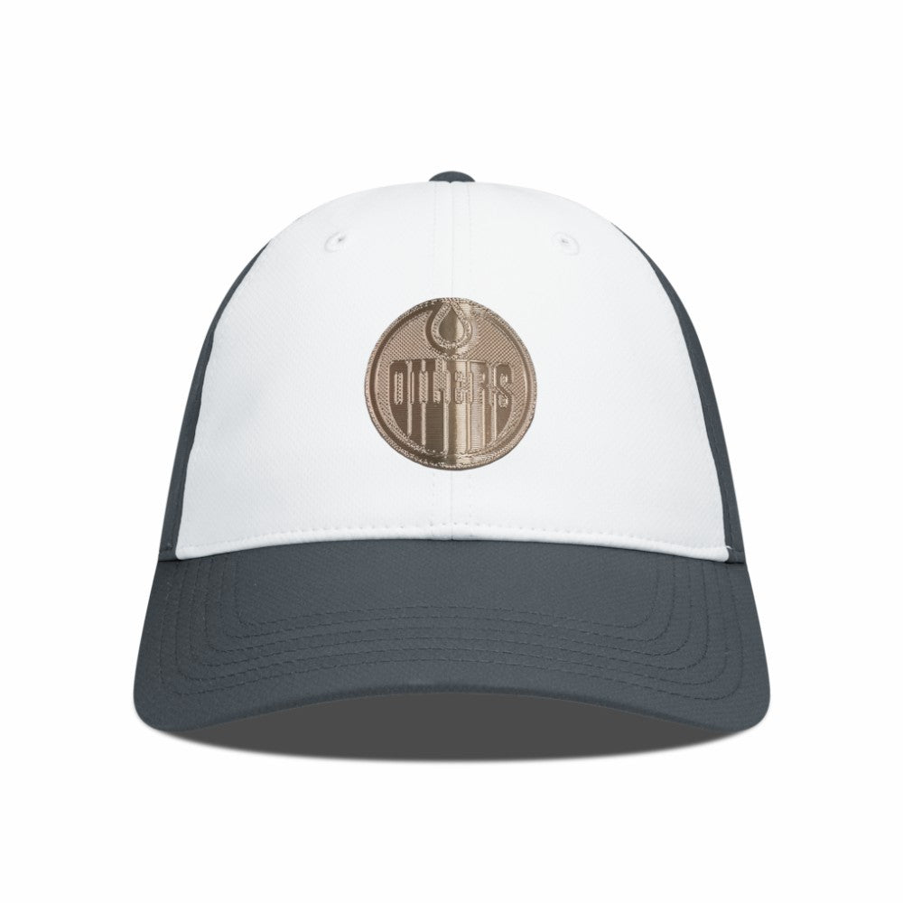 Edmonton Oilers Levelwear Endure Copper Insignia Adjustable Hat - White/Charcoal | NHL discount