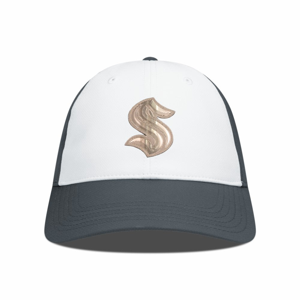 Seattle Kraken Levelwear Endure Copper Insignia Adjustable Hat - White/Charcoal | NHL Clearance