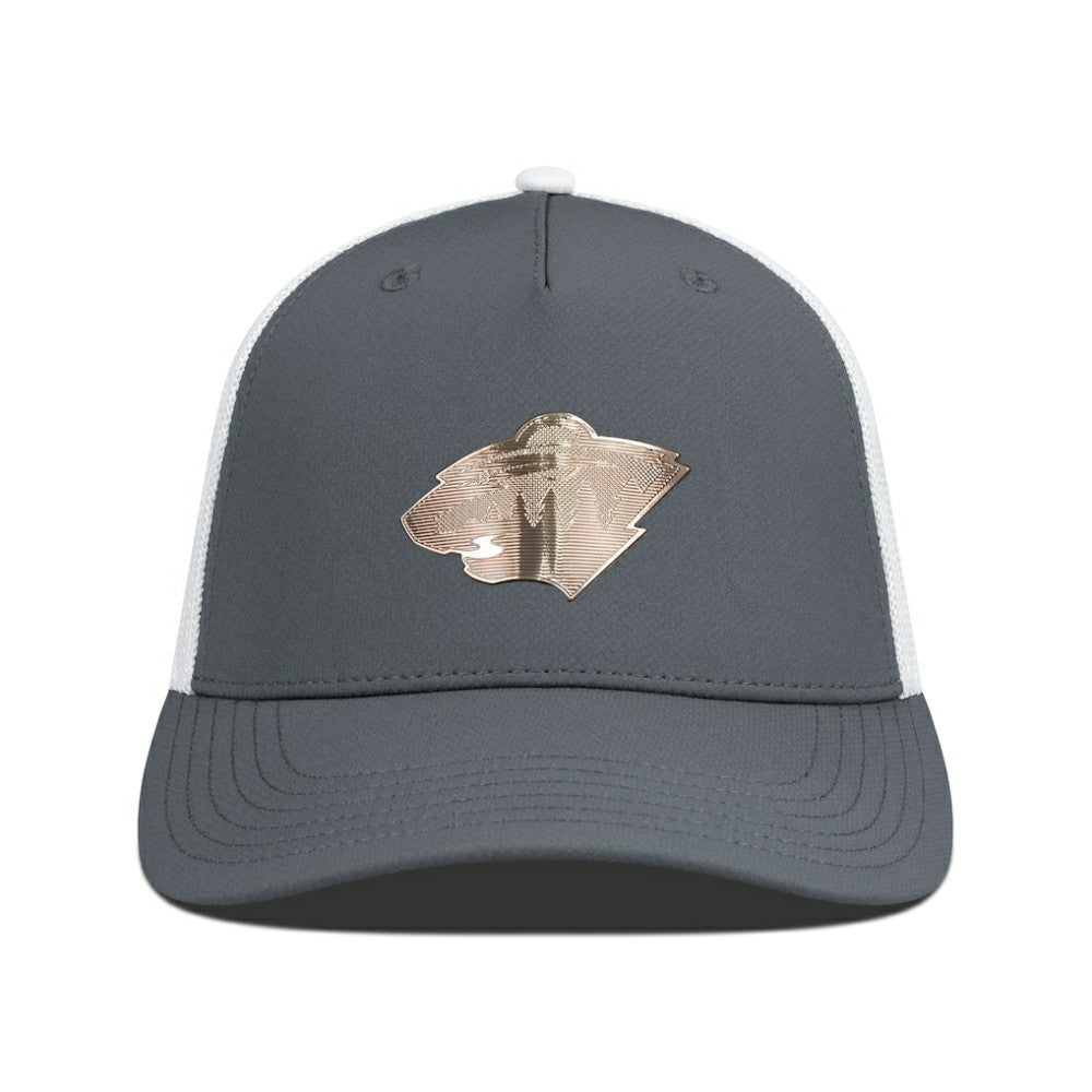Minnesota Wild Levelwear Signal Copper Insignia Trucker Adjustable Hat - Charcoal/White | NHL Clearance