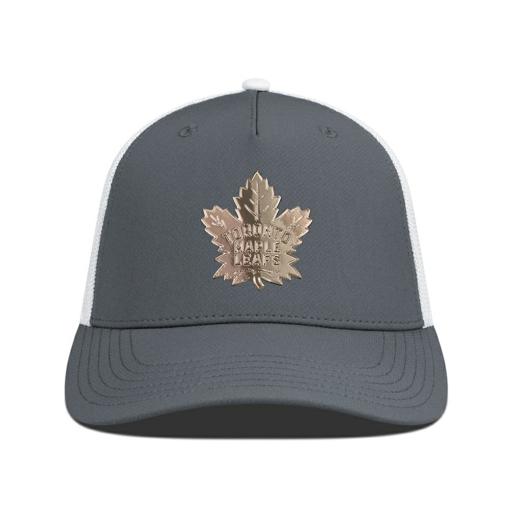Toronto Maple Leafs Levelwear Signal Copper Insignia Trucker Adjustable Hat - Charcoal/White | NHL on sale