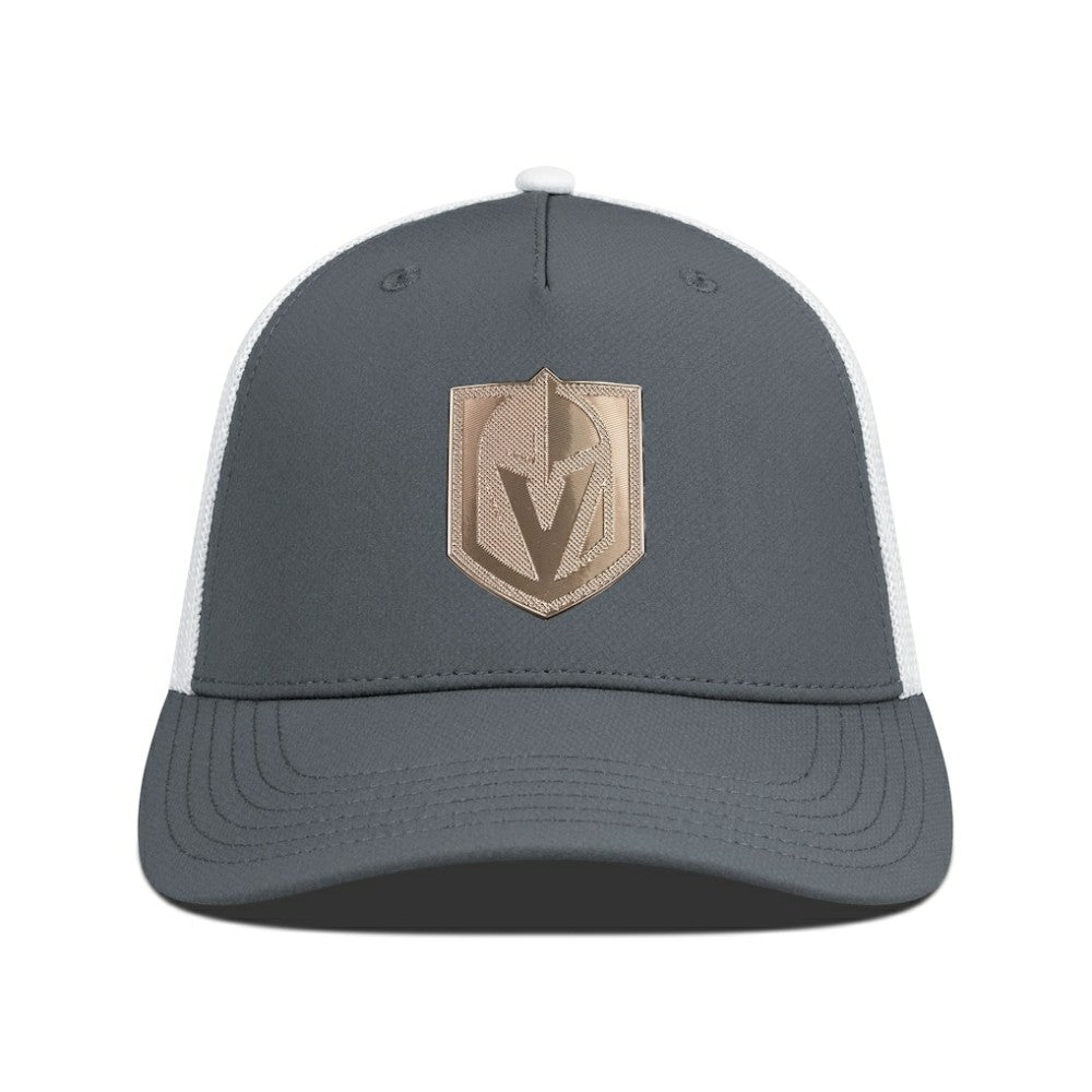 Vegas Golden Knights Levelwear Signal Copper Insignia Trucker Adjustable Hat - Charcoal/White | NHL Clearance