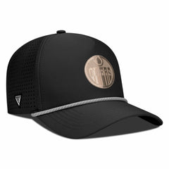 Edmonton Oilers Levelwear Gordon Copper Insignia Vented Adjustable Hat - Black | NHL Lifestyle