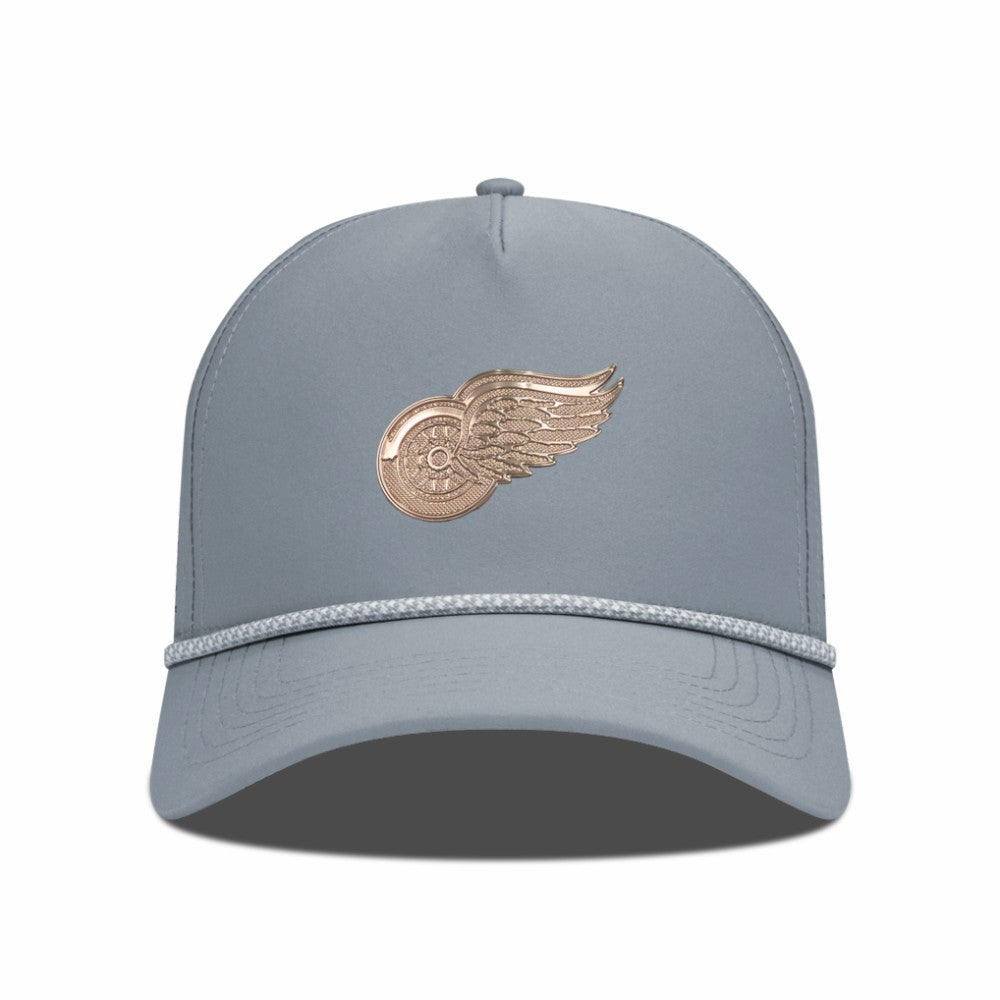 Detroit Red Wings Levelwear Gordon Copper Insignia Vented Adjustable Hat - Gray | NHL Clearance