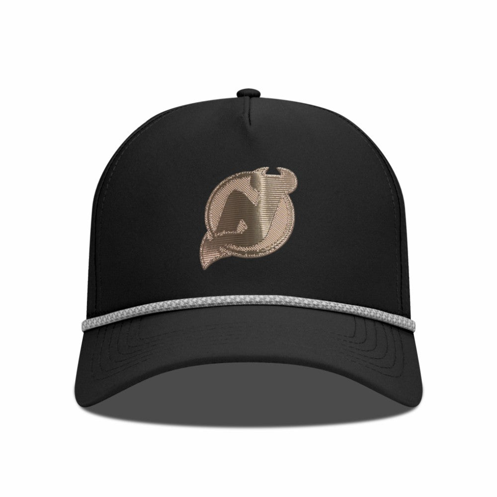 New Jersey Devils Levelwear Gordon Copper Insignia Vented Adjustable Hat - Black | NHL Lifestyle