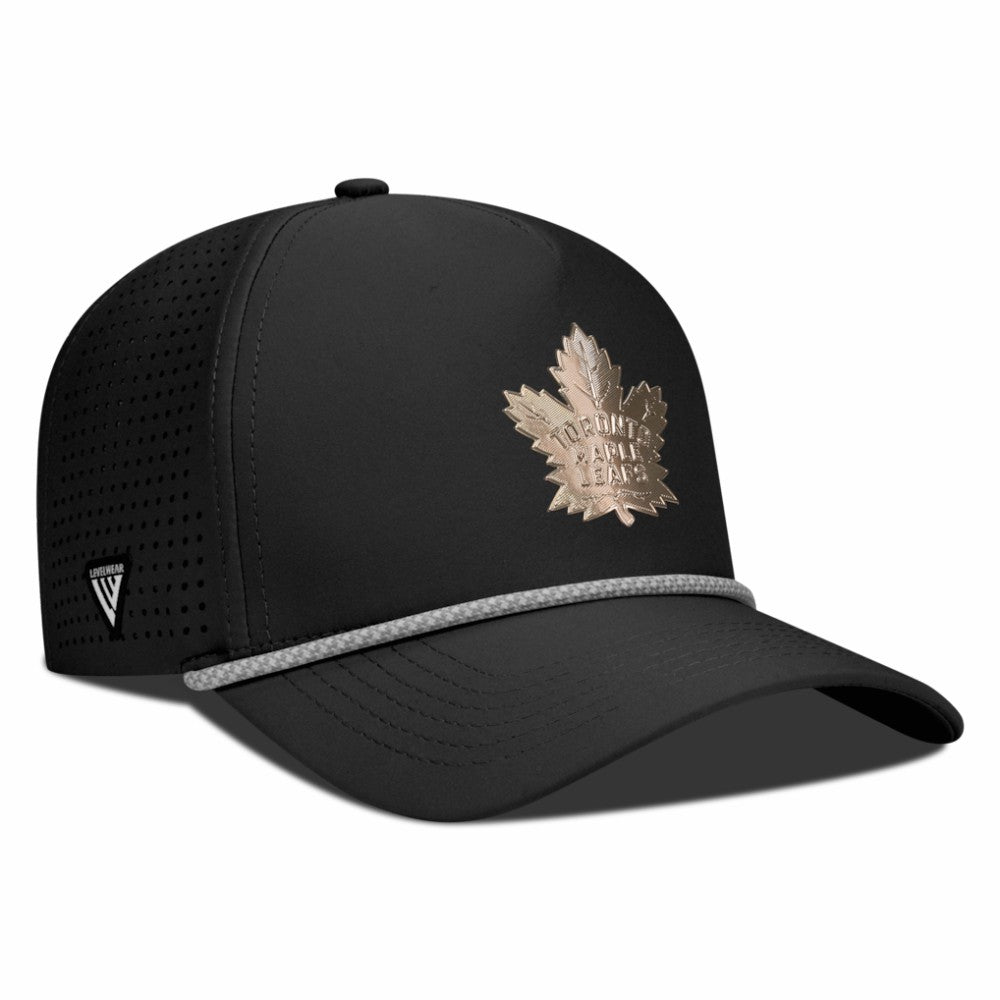 Toronto Maple Leafs Levelwear Gordon Copper Insignia Vented Adjustable Hat - Black | NHL Clearance
