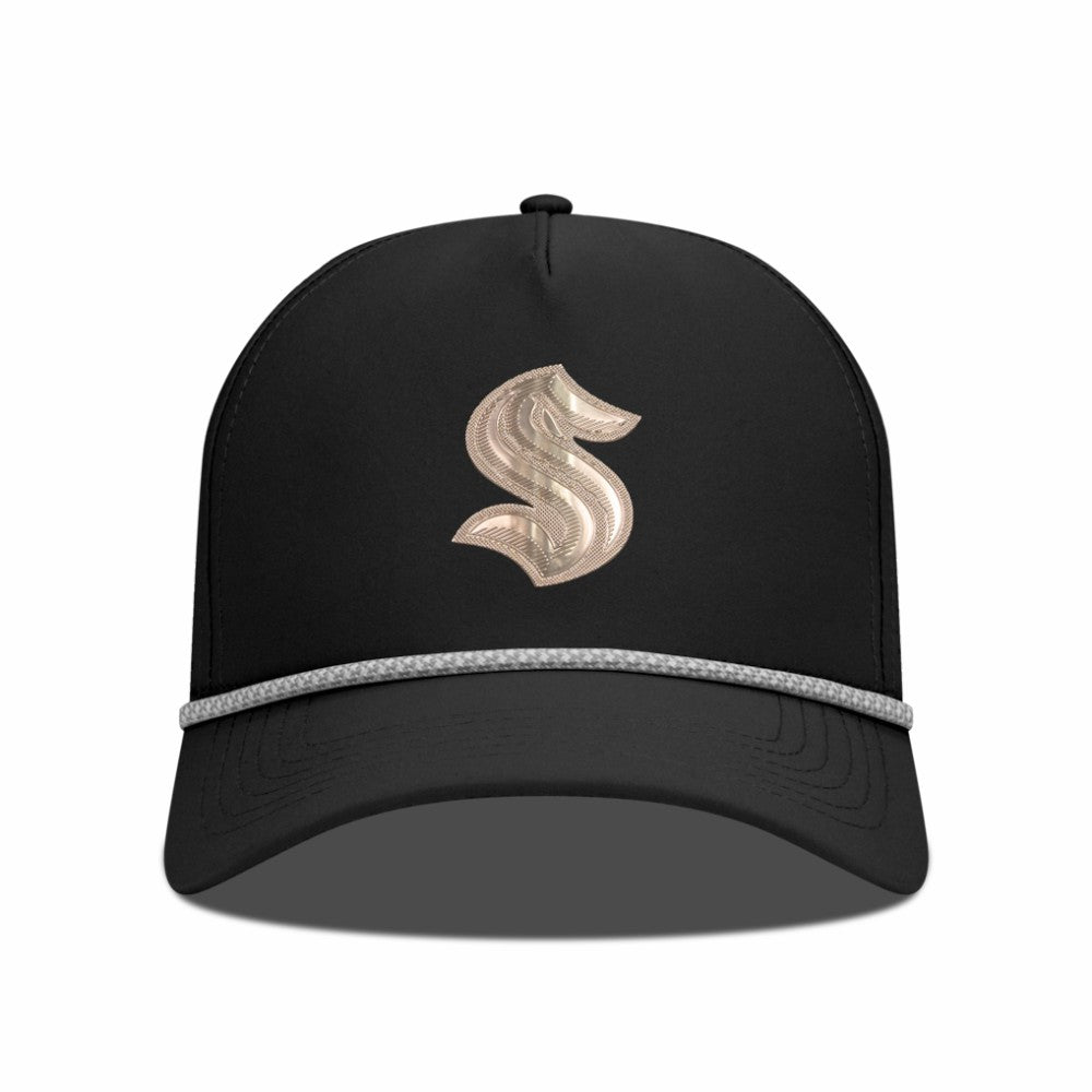 Seattle Kraken Levelwear Gordon Copper Insignia Vented Adjustable Hat - Black | NHL Clearance