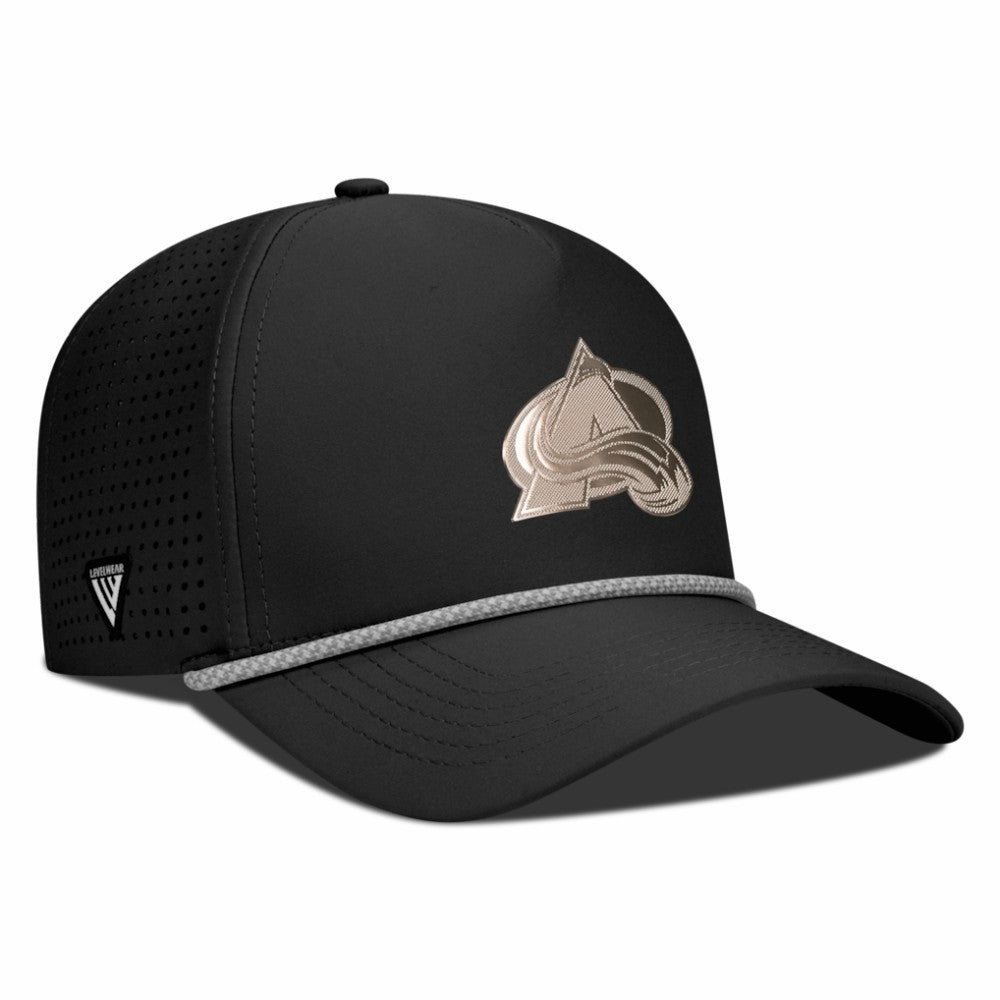 Colorado Avalanche Levelwear Gordon Copper Insignia Vented Adjustable Hat - Black | NHL Clearance