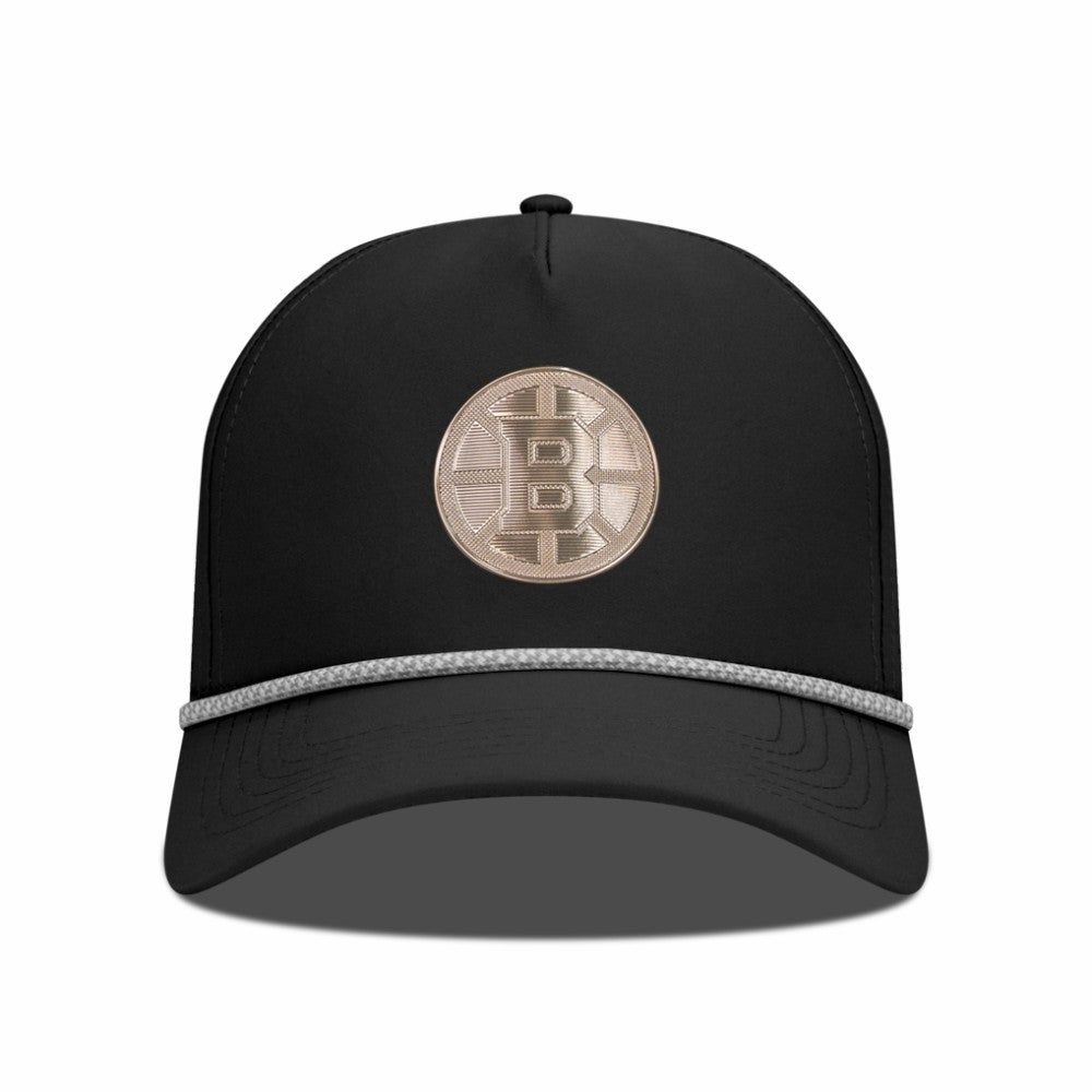 Boston Bruins Levelwear Gordon Copper Insignia Vented Adjustable Hat - Black | NHL Lifestyle