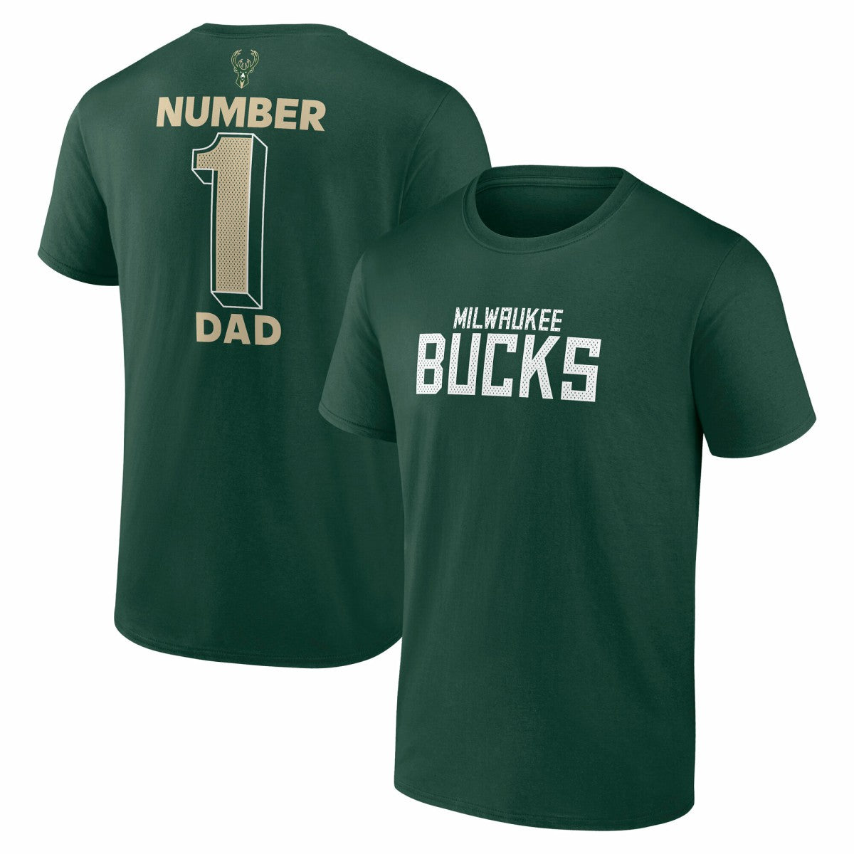 Milwaukee Bucks #1 Dad Jersey T-Shirt Hunter Green