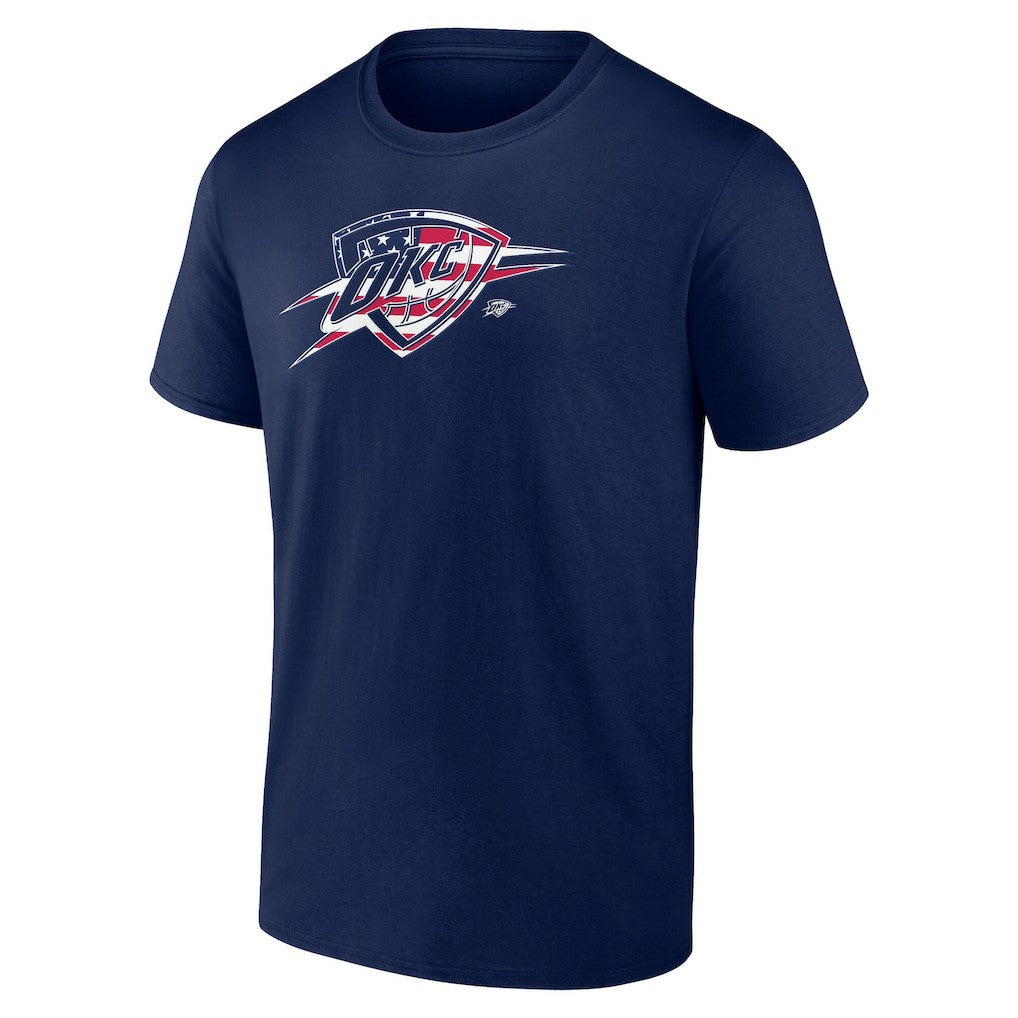 Oklahoma City Thunder Flag Logo T-Shirt Navy