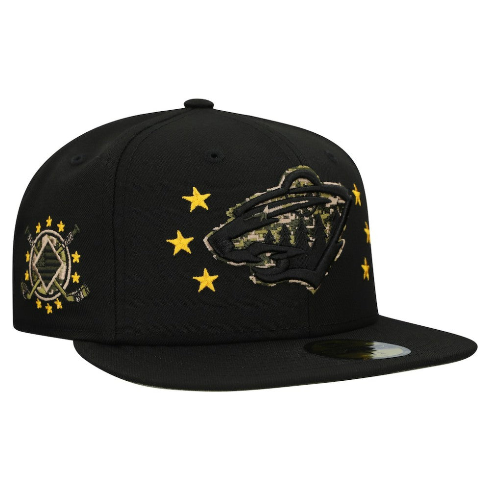 Minnesota Wild New Era Military Appreciation Digital Camo Stars 59FIFTY Fitted Hat - Black | New Era online
