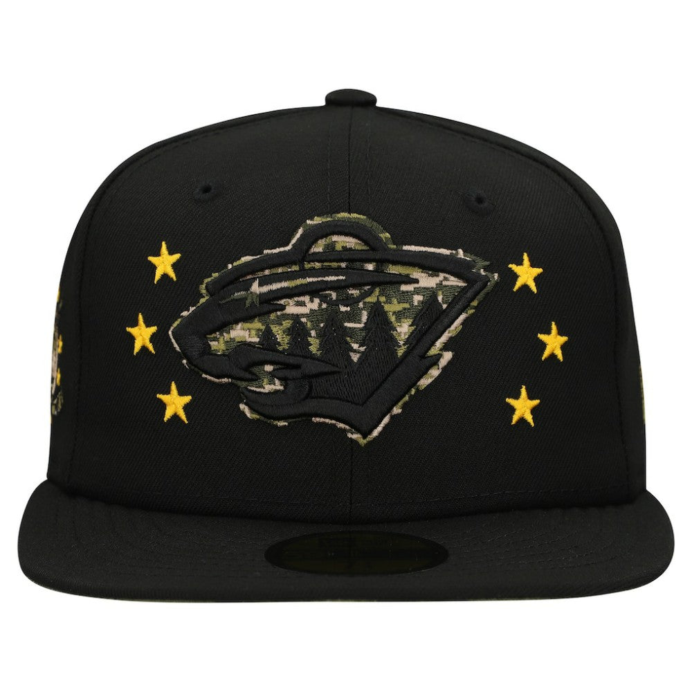 Minnesota Wild New Era Military Appreciation Digital Camo Stars 59FIFTY Fitted Hat - Black | New Era online