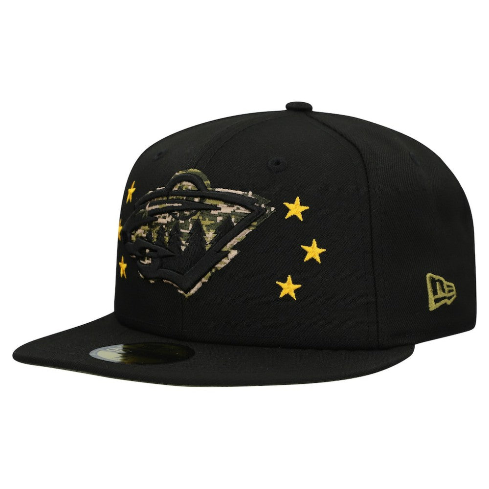 Minnesota Wild New Era Military Appreciation Digital Camo Stars 59FIFTY Fitted Hat - Black | New Era online