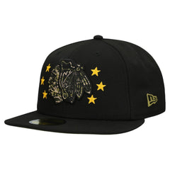 Chicago Blackhawks New Era Military Appreciation Digital Camo Stars 59FIFTY Fitted Hat - Black | New Era Clearance