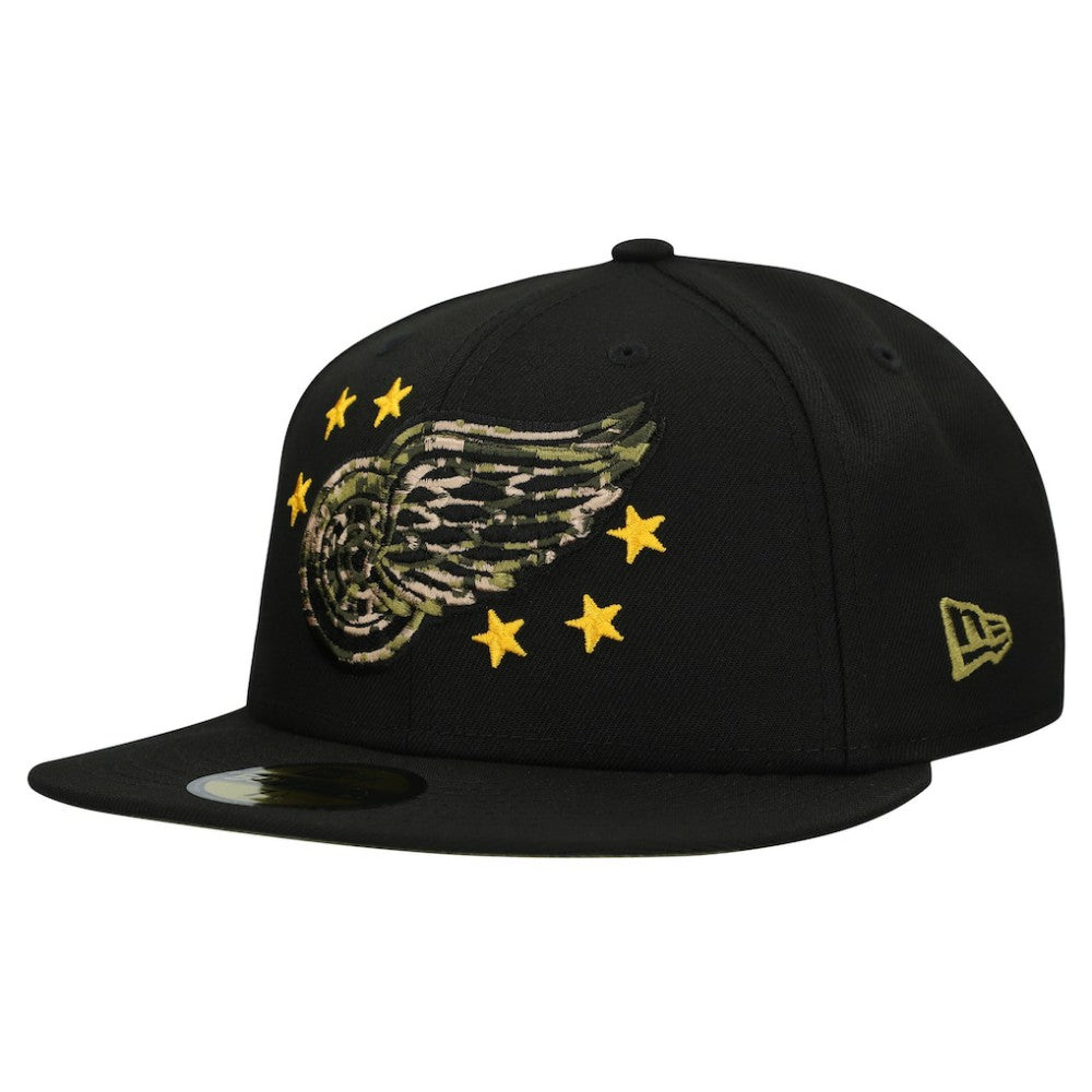 Detroit Red Wings New Era Military Appreciation Digital Camo Stars 59FIFTY Fitted Hat - Black | New Era near me