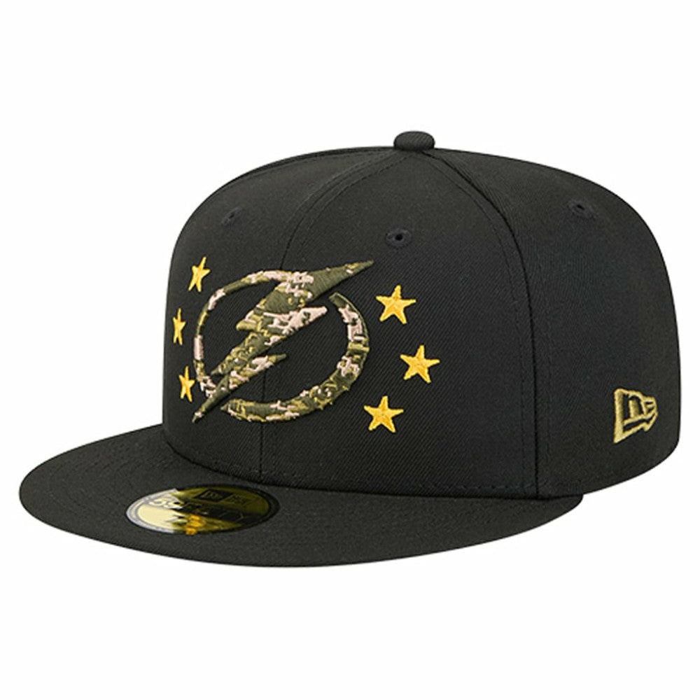Tampa Bay Lightning New Era Military Appreciation Digital Camo Stars 59FIFTY Fitted Hat - Black | New Era on sale