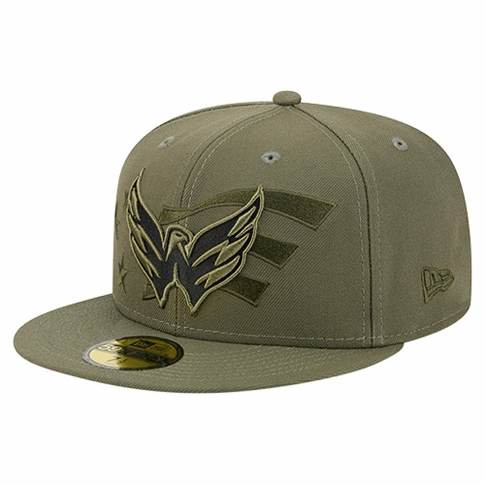 Washington Capitals New Era Military Appreciation Flag 59FIFTY Fitted Hat - Olive | New Era Clearance