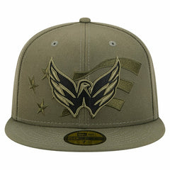 Washington Capitals New Era Military Appreciation Flag 59FIFTY Fitted Hat - Olive | New Era Clearance