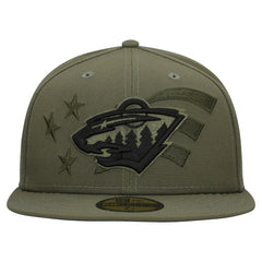 Minnesota Wild New Era Military Appreciation Flag 59FIFTY Fitted Hat - Olive | New Era on sale
