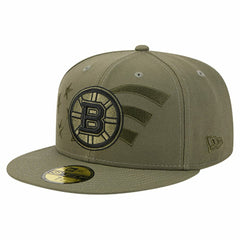 Boston Bruins New Era Military Appreciation Flag 59FIFTY Fitted Hat - Olive | New Era Lifestyle