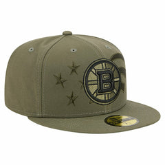 Boston Bruins New Era Military Appreciation Flag 59FIFTY Fitted Hat - Olive | New Era Lifestyle